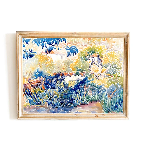 Custom Oil Painting Vintage Poster of Abstracted Landscape Colorful | 11x17 12x18 16x24 24x36 Antique Print | Unframed Wall Art | Old Style Gift | Rustic Home Office Decor