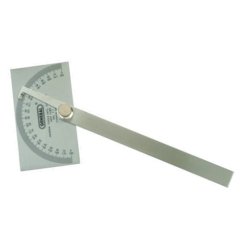 General Tools Angle Protractor #17 Stainless Steel Square Head - Measuring Tool for Carpenters & Woodworking Hobbyists