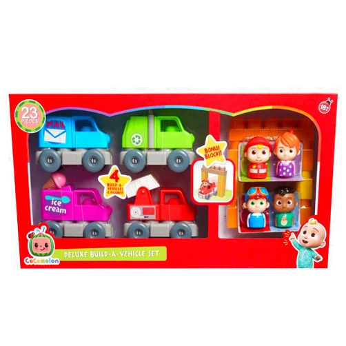 CoComelon Just Play CoComelon Deluxe Build-A-Vehicle Set, Preschool Ages 18 Month