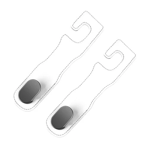 Okngr Car Headrest Hooks for Purses and Bags, 2 Pack Car Headrest Hooks for Purses and Bags for Handbag Purse Coat fit Universal Vehicle Car White