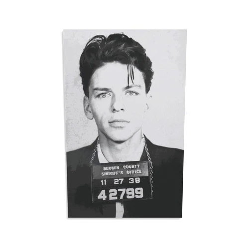 GERRIT Frank Sinatra Mugshot Black And White Man Portrait Poster Canvas Wall Art Poster For Room AestheticCanvas Painting Wall Art Poster for Bedroom Living Room Decor 12x18inch(30x45cm) Unframe-style