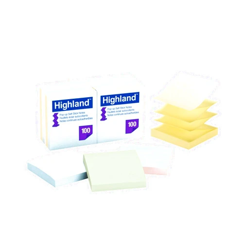 Post-it Highland Pop-up Sticky Notes, 3 x 3 Inches, Assorted Pastel Colors, 12 Pack (6549-PUA)