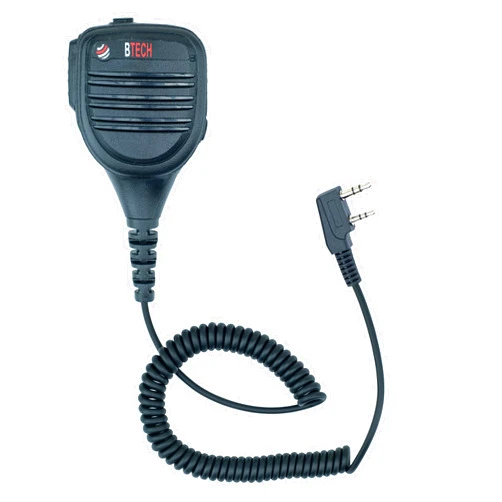 BTECH QHM22D Dual Push-to-Talk (PTT) Speaker Mic, Platinum Series IP54 Rainproof Shoulder Mic for BaoFeng, BTECH, Kenwood Radios