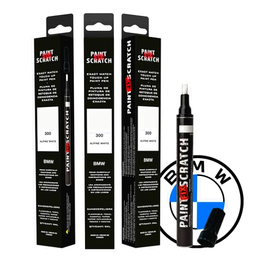 Wheel Scratch Fix Paint Scratch Fix EURO Exact BMW Touch Up Paint For BMW Alpine White 300, Auto Paint Repair Pen, Car Paint Pen, Auto Marker For Scratches, Fixed Keyed Car And Stone Chips, Manufacturer Exact Color Code Match, White (BMW - Alpine White - 300)