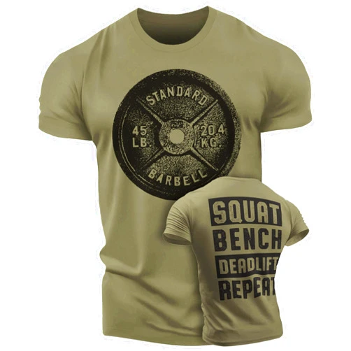 Gymish Lifestyle Squat Bench Deadlift Workout Shirt for Men Funny Gym Lifting Motivational Sayings