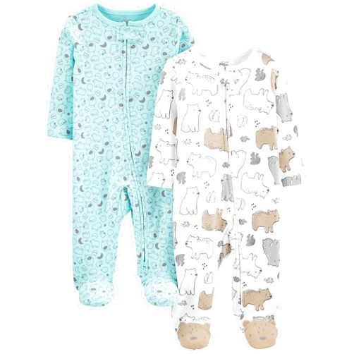 Simple Joys by Carter's Baby Neutral 2-Pack Cotton Footed Sleep and Play