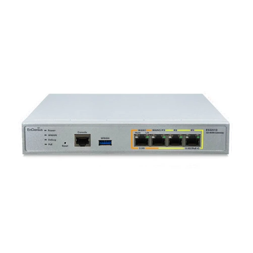 EnGenius Cloud Managed ESG510 1.6 GHz Quad-Core SD-WAN VPN Router with Dual-WAN 2.5 GbE, Dual-LAN 2.5 GbE, Cellular failover, stateful Firewall, and site to site & Client VPN
