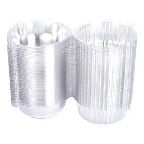Lifuope 100 Cupcake Holders, Transparent Cupcake Containers, Muffin Containers, Cupcake Boxes, Sandwich, Hamburger, Fruit, Salad Cups