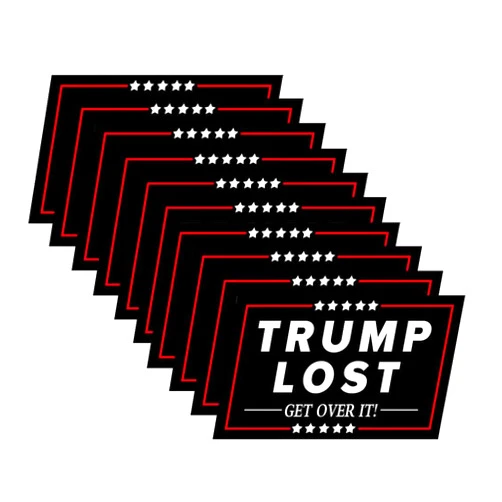 Dengbb Maozc 10 Pack Trump Lost GET Over IT Stickers Funny Biden Won Victory Car Bumper Helmet Laptop Truck Water Bottle Window Tumbler Wall Vinyl Decoration Decal Gift Sticker