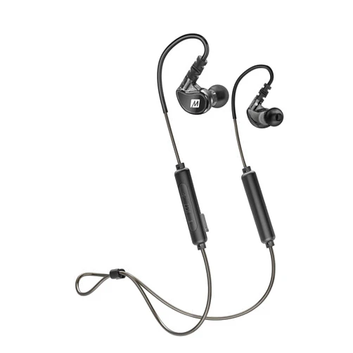 MEE audio M6 X6 Sweatproof Sports Bluetooth Wireless in-Ear Earphones with Headset and Earhooks for Running, Gym, and Workouts (Latest Version with aptX Low Latency)