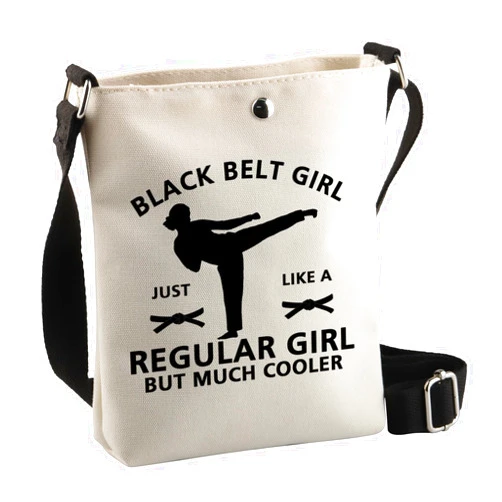 BDPWSS Taekwondo Gifts Karate Black Belt Gifts Black Belt Girl Just Like a Regular Girl But Much Cooler Crossbody Bag (Black beltGC bag)