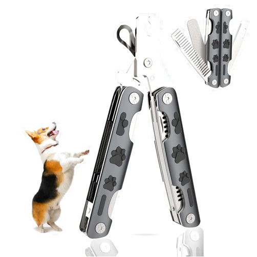 Bowite Dog Nail Clippers, Dog Nail Trimmers with Guard to Avoid Over-Cutting Nails, Professional Foldable Multifunctional 4 In1 Pet Nail Trimmers with Quick Sensor for Small Medium Large Dog Cat
