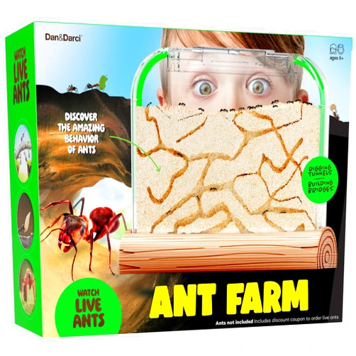 Dan&Darci Ant Farm Kit for Kids - Farms Colony - Includes Ants Voucher - Sand Habitat Kits - Bug Terrarium House - Educational Science Gifts for Kid - Nature Learning Toys for Boys, Girls & Adults