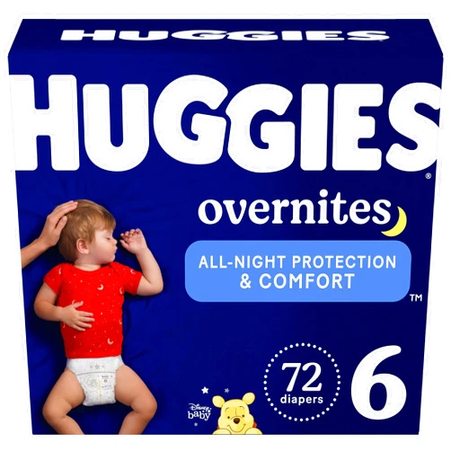 Huggies Size 6 Overnites Baby Diapers: Overnight Diapers, Size 6 (35+ lbs), 72 Ct