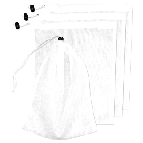 CANIPHA 4Pcs Pool Vacuum Replacement Mesh Bag, Pool Leaf Vacuum Net Bag Fine Mesh with Locking Cord, Pool Vacuum Filter Bag, Pool Cleaner Bag Suitable for Pools Aquariums Ponds Collecting Leaves and Debris