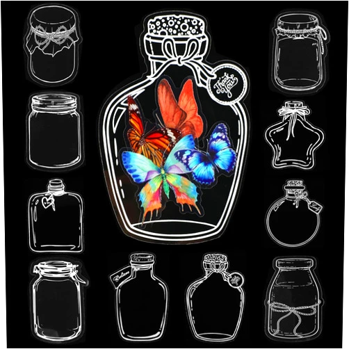 PEOVLVN Large Size Bookmark, 40 Pcs Dried Flower Bookmark Making Kit Clear Bookmarks for Pressed Flowers Jars Wishing Bottle Stickers Flower Page DIY Bookmarks