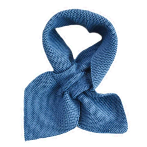 QSND Women Knitted Cross Collar Scarf Winter Warm Solid Color Loophole Neckerchief