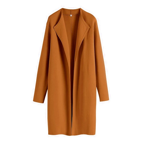 ANRABESS Women's Cardigans Sweater 2024 Casual Lapel Open Front Knit Warm Wool Coatigan Jacket Long Blazer Coat