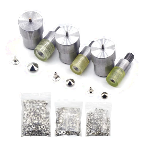Yalando 3Sets 6mm 8mm 10mm Conical Rivet Dies Mould Tool for Hand Press Machine Leathercraft Decorate DIY Craft Supplies