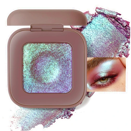 Noerrors Duochrome Plum Mauve Green Blue Glitter Eyeshadow Palette, Holographic Chameleon Rich Color Shimmer Metallic Eye Shadow, Color Shift Sparkle Iridescent Eye Brightener Fairy Makeup for Rave#02