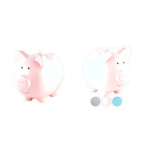 Pearhead Piggy Banks for Boys & Girls, Large Ceramic Kids Money Banks with Polka Dots & Light Pink