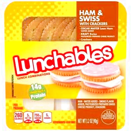 OSCAR MAYER At The Neighborhood Corner OSCAR MAYER LUNCHABLES HAM & SWISS CHEESE WITH CRACKERS 3.2 OZ PACK OF 5