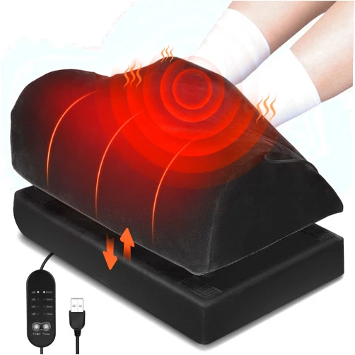 Beeplove Heated Foot Rest for Under Desk - 9.5W Foot Warmer with 4 Levels Adjustable Temp & 4 Timers, Foot Stools for Under Office Desk, Ergonomic Design Foot Heater for Back Pain Relief