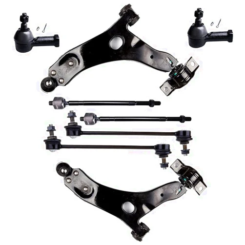 LSAILON 8pcs Front End Suspension Kit Lower Control Arm And Ball Joint Outer Tie Rod End Inner Tie Rod End Sway Bar End Link For Ford Focus