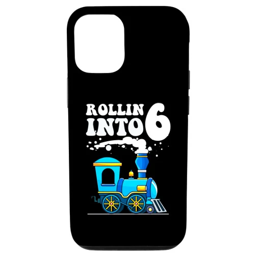 Kids Train Birthday Party Family Crew Gear iPhone 13 Rollin' Into 6 Train 6th Birthday Party Six Years Old Boys Case