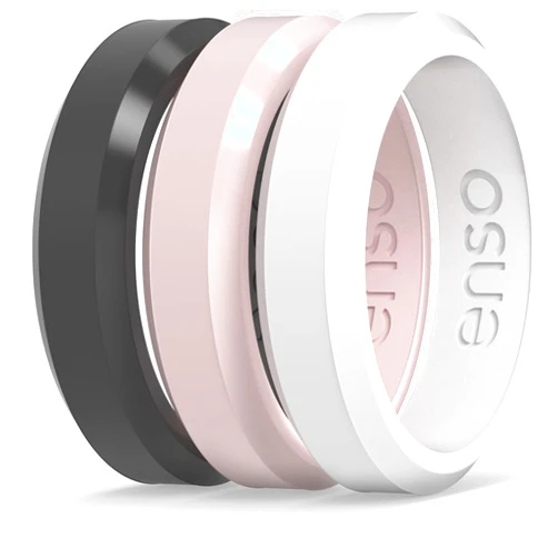 Enso Rings Bevel Thin Silicone Wedding Ring – Hypoallergenic Unisex Stackable Wedding Band – Comfortable Minimalist Band – 5.08mm Wide, 2.16mm Thick