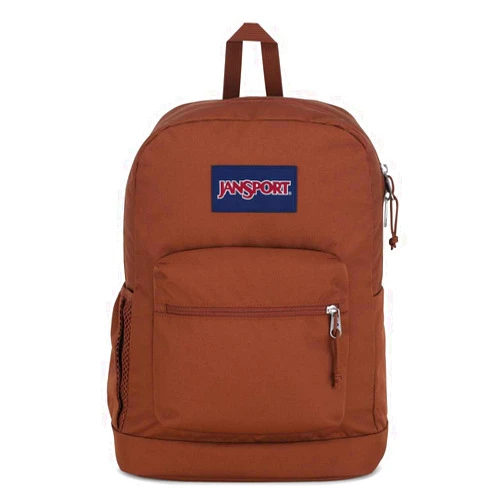JanSport Cross Town Plus Backpack - Large Main Compartment, Side Water Bottle Pocket, 15-Inch Padded Laptop Sleeve - Basic Brown