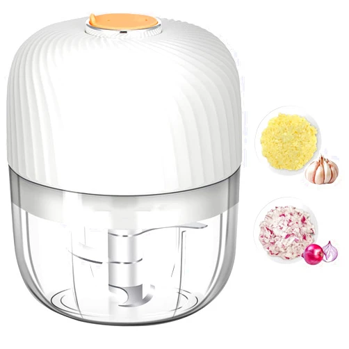 Manfh Electric Garlic Chopper, 250ML Mini Portable Veggie Chopper, Wireless Food Processor for Ginger, Chili, Fruit, Meat, etc