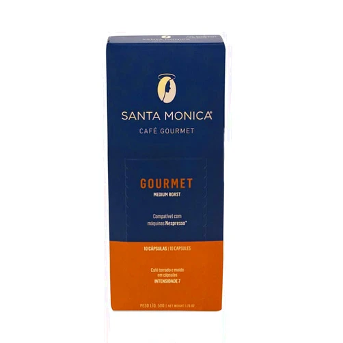Santa Mônica Santa Monica Brazilian Gourmet Coffee Capsules (Compatible with Nespresso) - 1 Pack with 10 capsules (10 Capsules Total)