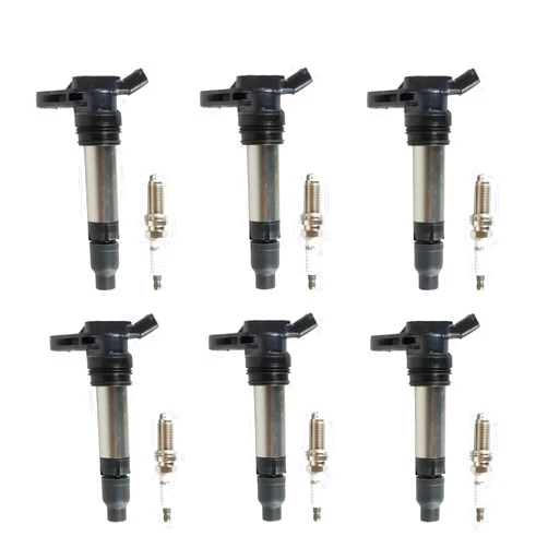 Autodevil UF594 Ignition Coil Pack Iridium Spark Plugs Set of 6 Fits For Volvo XC60 2010-2011, XC90 2007-2011, S60 2011-2012, S80 2007-2011, XC70 2008-2011, V70 2008-2010 & Land Rover LR2 2008-2012