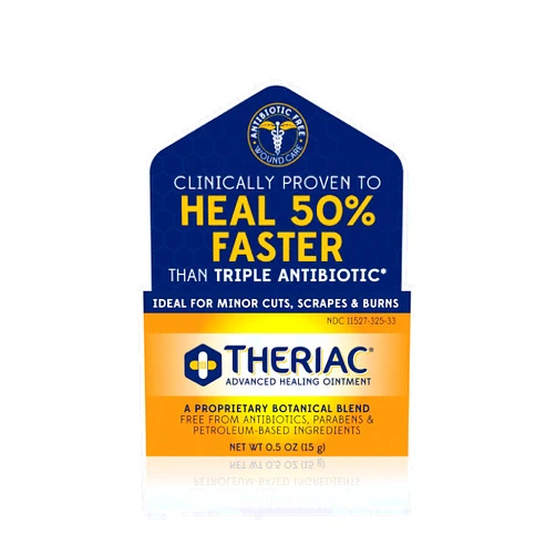 Theriac Advanced Manuka Honey Healing Ointment – Naturally Heals 50% Faster Than Triple Antibiotic/Ideal for Minor Cuts, Scrapes, and Burns / (0.5 Oz)