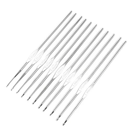 Cobee Crochet Hooks Set Steel - 12 Pieces of Small Size Latch Hook Crochet Needle Set 0.6 mm to 1.9 mm Sweater Scarf Clothing Knitting Crochet Tool Single Pointed Knitting Needles Kit for Beginners