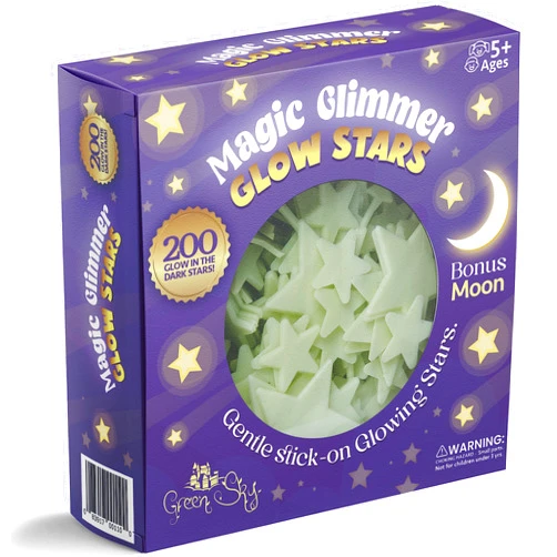 Green Sky Deluxe 200 Count Glow Stars; Glow in The Dark Stars for Ceiling, Ceiling Stars, Glowing Stars For Ceiling Include Bonus Moon (200 Stars)