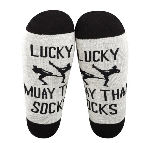 JNIAP Lucky Muay Thai Socks Muay Thai Gifts Martial Arts Socks Muay Thai Coach Gifts Thai Boxing Socks
