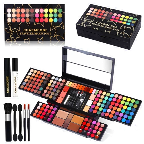 CHARMCODE Professional All in One Makeup Kit for Women Full Kit,186 Colors Make Up Palette Valentine's Day Gift Set, Including Eyeshadow,Lip Gloss,Concealer,Highlighter,Contour,Brow Powder,Mascara,Blush & Brush