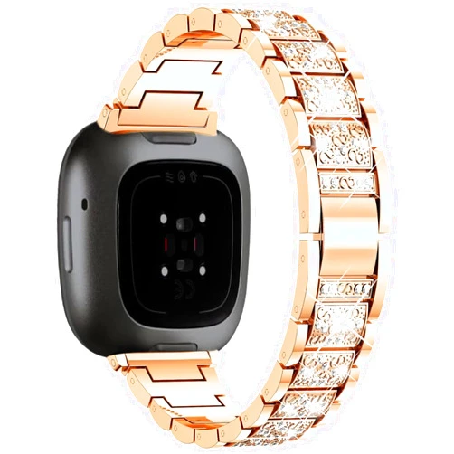 Linklife Bling Metal Bands Compatible with Fitbit Versa 4 /Fitbit Versa 3 /Fitbit Sense 2 /Fitbit Sense Bands for Women,Adjustable Replacement Straps Including regulator