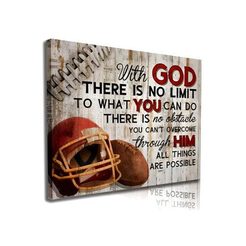 EVPYXFUT Football Sports Wall Art Stuff Religious Football Canvas Vintage Art Prints Sport Poster Inspirational Quotes Rugby Paintings Motivational Pictures For Boys Room Bedroom Gym Wall Decor Framed