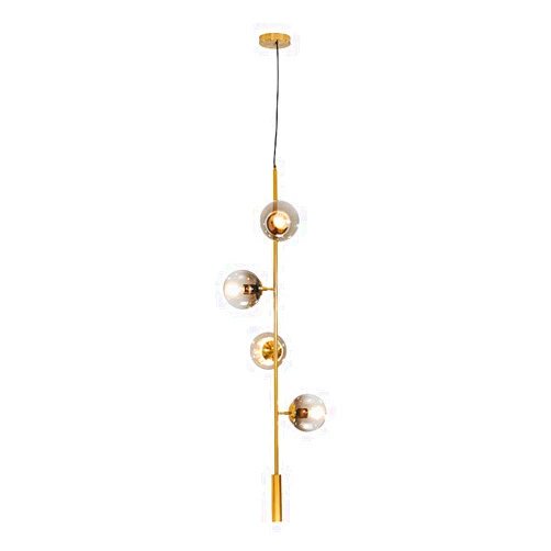 Bepuzz Aozu Glass Globe Sputnik Chandelier Lighting 4-Light Gold Mid Century Modern Chandelier Metal Ceiling Pendant Light with Glass Ball Shade for Living Room Farmhouse (Smoke Gray, 4-Light)
