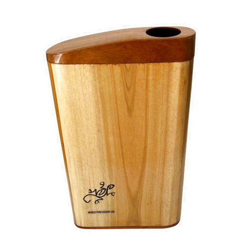 World Percussion USA Hardwood Box Didgeridoo - Compact Travel Didge Box from World Percussion USA - Natural Teak Wood
