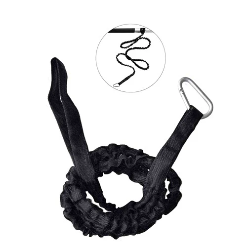 MOOCY Stretchable Kayak Paddle Leash Tether with D-Shape Carabiner Bungee Leash Strap 1ft for Kayaking Canoe SUP Board Paddles, Surfboard, Fishing Poles Rods