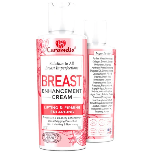 Caramelia Breast Enhancement Cream for Women- Saggy Breast Lift Cream - Made in USA - Breast Enhancement Cream - Breast Firming and Lifting Cream for Saggy Breast - Breast Growth Cream for Firmer Breast (Red)