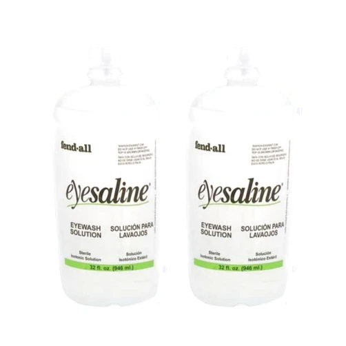 Medique Fendall Eyesaline Eyewash Saline Solution Bottle Refill, 32 oz (2 Pack)