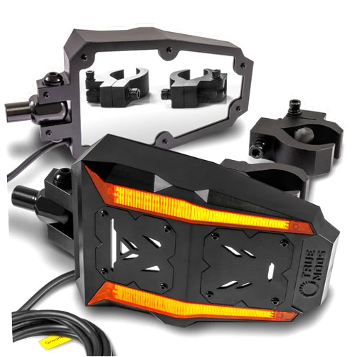 ONLINE LED STORE TRUE MODS UTV Side Rear View Mirrors Kit with [Sequential Amber Turn Signals Running Light] [1.5-2