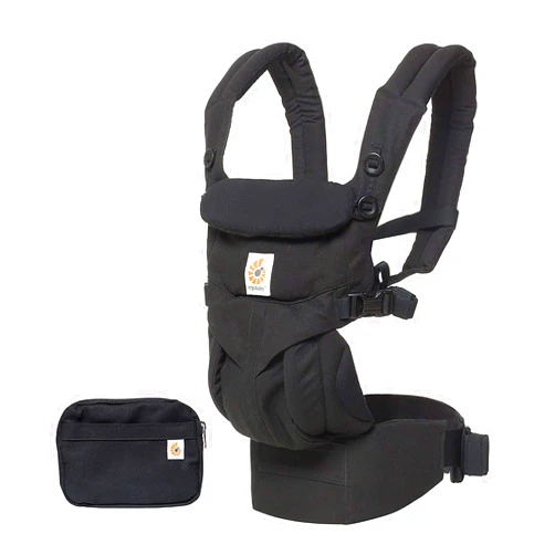 Ergobaby Omni Classic (formerly OMNI 360) All-Position Baby Carrier for Newborn to Toddler with Lumbar Support, 7-45 Pounds, Pure Black, One Size
