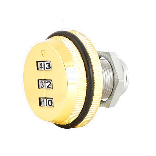 FILFEEL Gold Password Coded Cam Lock - 3 Digital Combination Cabinet Lock with Zinc Alloy Materials for Drawer Mailbox, 30mm/1.18in