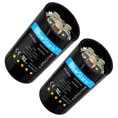 BlueStars Universal Fit 270-324 Mfd uF 110-125VAC Round Motor Start Capacitor 50/60 Hz AC Electric Replacement Part by Blue Stars - Pack of 2